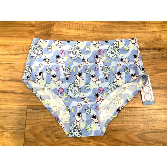 NWT Cheek Boss  Light Blue Astronaut Space Walk  Tagless Boyshorts  Size: XL - Picture 2 of 5